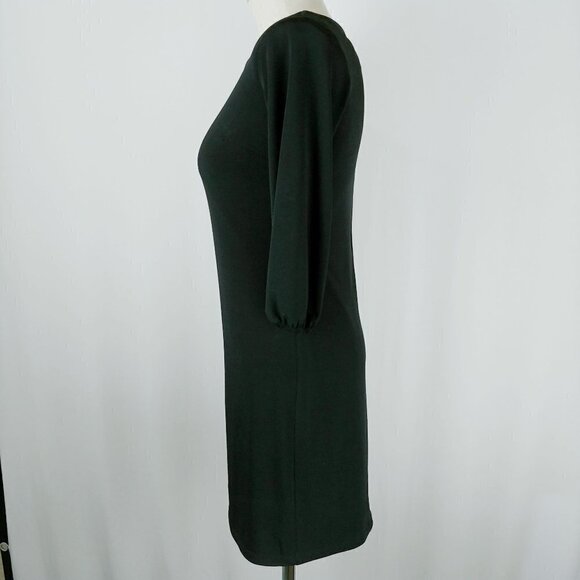 Donna Ricco Sheath Dress Womens 4 Black 3/4 Sleeve Keyhole Neck Exposed Zipper - Picture 4 of 9